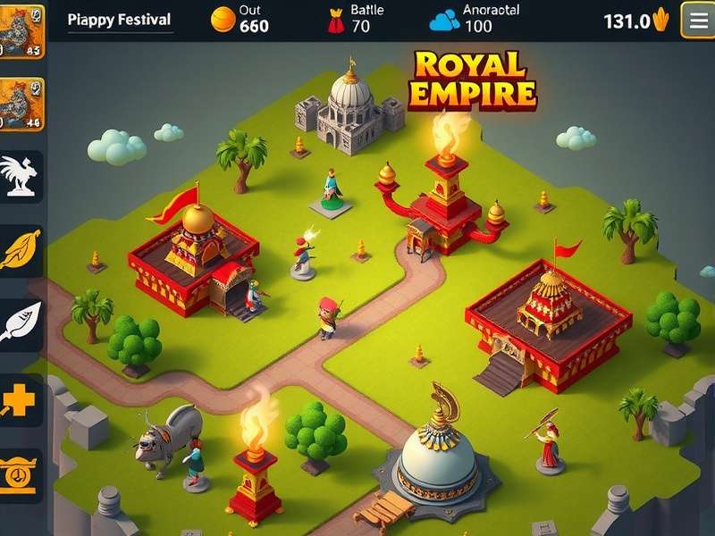 Royal Empire Clash gameplay screenshot showing empire building and battles